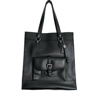 Coach Charlie BLACK LEATHER Tote Handbag ~ Professional / Business